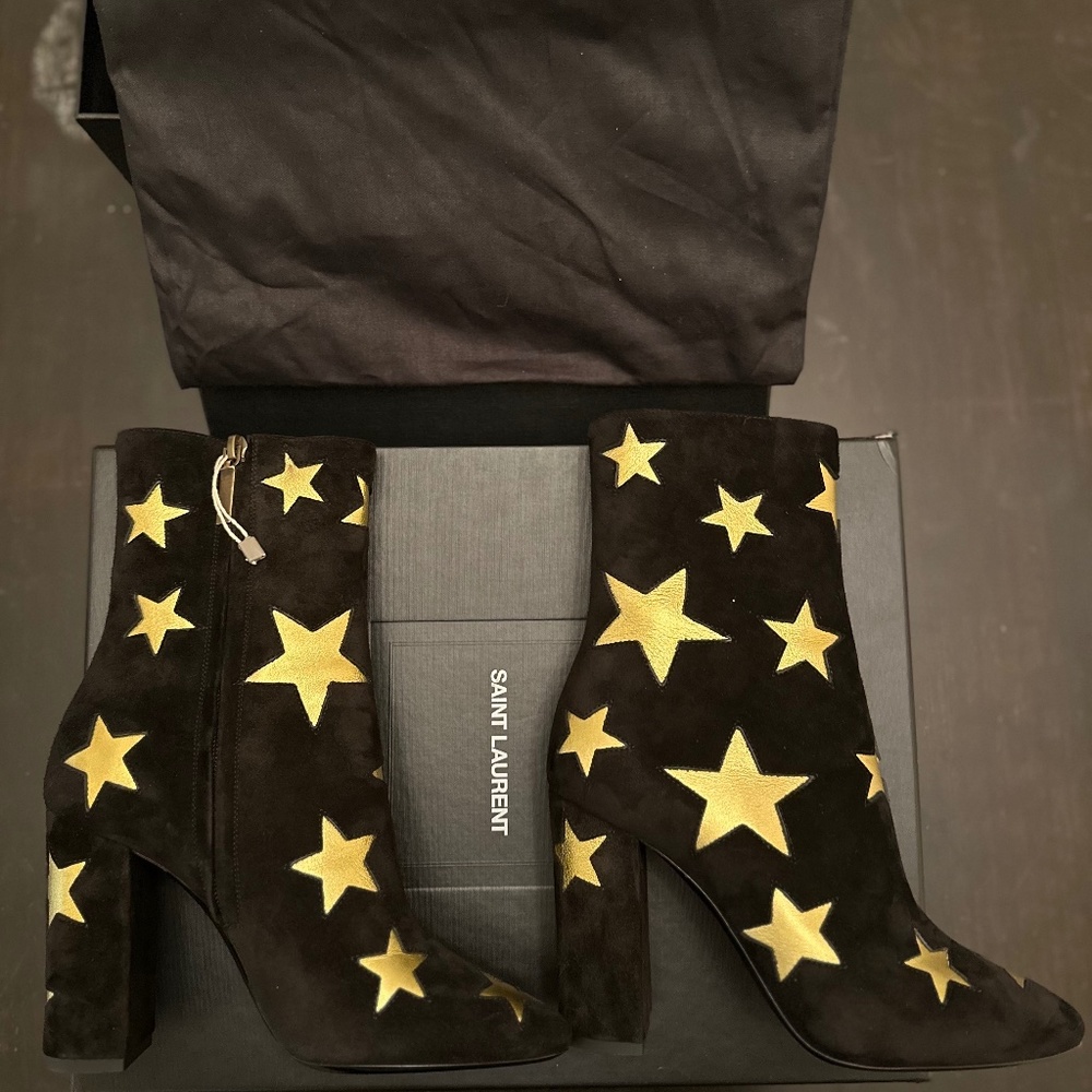 Saint Laurent Lou Star print ankle Boot